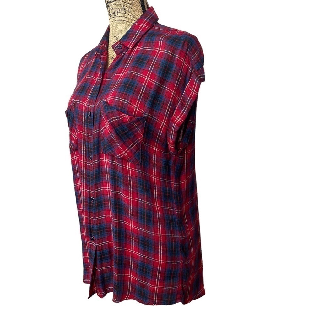 Rails Plaid Short Sleeve Flannel Soft Top Size Small - Picture 3 of 10